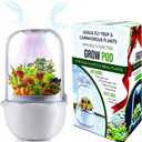 Smart Venus Fly Trap Terrarium Pot with Timer&Fan,Plant Terrarium Kit with Grow Light for Carnivorous,Butterwort, Venus Flytrap,Birthday Plant Gardening Gifts for Women Garden Lover-Planter No Plant (White)