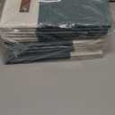 11 Inch Cube Storage Bin - 6 Pack - Linen Fabric 11x11 Cube Storage Bins for Bedroom, Living Room, Clothes and Toys; Foldable, Dual Leather Handles (White & Teal)