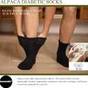 Alpaca Wool Diabetic Socks for Men Women Non Binding Wide Loose Fit Thick Warm Soft Seamless Breathable-Mixcolor, XL