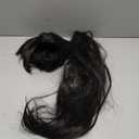 Tigeen Halloween Black Men's Wig 27'' Women Self Adhesive Fake Eyebrows Mustache Set Halloween Cosplay Costume Black Hair Wig Realistic Facial Hair for Adults