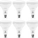 Energetic BR40 LED Light Bulbs, Indoor Flood Light, Dimmable, 2700K Soft White, 110W Equivalent, 1600LM, E26 Base, Recessed Can Lights, High Lumen, Flicker Free, UL Listed, 6 Pack