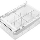 Oggi Undershelf Fridge Drawer Organizer - Easy-to-Mount Pull Out Drawer with Clear Dividers - Refrigerator Organizers and Storage for Cheese, Fruits, Vegetables, Snacks, Deli Meats & More - 12x8x3.5 (Partitioned Drawer)