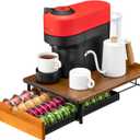 Vertuo Capsule Holder Drawer for Nespresso With Elegant Wood Top (40 Pods)