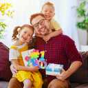 4 x Wooden DAD Letter Ornaments to Paint 7 Inch, Large Size Father's Day Wooden Daddy Cutout DIY Blank Unfinished Wood Father's Gifts Ornament for Crafts Hanging Decorations