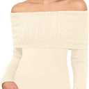 ZAFUL Women's Cropped Knit Sweater Boat Neck Long Sleeve Pullover Jumper Top (XL)