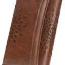 APHISON Womens Wallets RFID Blocking Leather Clutch Long Wallet for Women Card Holder Phone Organizer Ladies Travel Purse Hollow Out Sunflower Design Gift (Coffee)