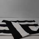 KOZYFLY Black and White Area Rug 27.5x43 Inches Striped Front Door Rug Cotton Washable Indoor Outdoor Rug Doormats Outdoor Small Striped Rugs for Kitchen Entryway Patio Front Porch Decor