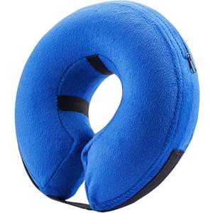 BENCMATE Inflatable Dog Cone Collar Alternative, Soft Dog Cone for Small Medium Large Dogs and Cats, Neck Recovery ECollar Donut Collar After Surgery (Medium+, Blue)