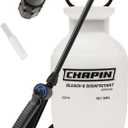 Chapin 20075 Disinfectant Bleach Sprayer, 1 Gallon, Made in the USA, Adjustable Cone Nozzle, Compatible with Bleach Solutions and Fungicides, Translucent White