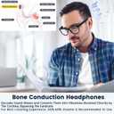 Smart Bone Conduction Glasses Bluetooth with Open-Ear Headphones, Photochromic Blue Light Blocking Lenses, IPX6 Waterproof, Hands-Free Calls/Music, Ideal Gifts for Dad/Men-Upgraded