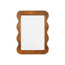 BONNY DODO Wooden Mirror 16 X 12 in Walnut Brown Wood Rustic Wall Mirror with Solid Wood Frame,Wave Edge Farmhouse Wooden Vanity Mirror for Living Room,Entryway Or Bedroom(Brown, 12 x16)