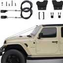 Adjustable Limb Risers Kit Compatible with Wrangler 2018-2025 JL Gladiator JT Through the Jungle Windshield Protector Obstacle Eliminate Rope Aluminum Stainless Steel Exterior Accessories 2 PCS