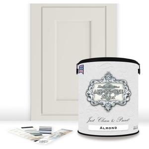 ALL-IN-ONE Paint by Heirloom Traditions, Almond (Neutral White), Gallon - Durable cabinet and furniture paint. Built in primer and top coat, no sanding needed. Includes our 30 featured color card. (128 Fl Oz (Pack of 1))