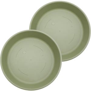 Classic Round Planter Pot, 21 Inch, Green, 2-Pack
