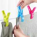 JABINCO Beach Towel Clips Chair Clips Towel Holder,Plastic Clothes Pegs Hanging Clip Clamps, Yellow,Blue,Green,red (Pack of 8)