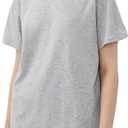 2 x FUPHINE Womens T Shirts Loose Fit Casual Soft Cotton Crewneck Tops Short Sleeve Basic Tee Shirt (Gray, L)