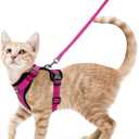 rabbitgoo Cat Harness and Leash for Walking, Escape Proof Soft Adjustable Vest Harnesses for Cats, Easy Control Breathable Reflective Strips Jacket, Rose Red, XS
