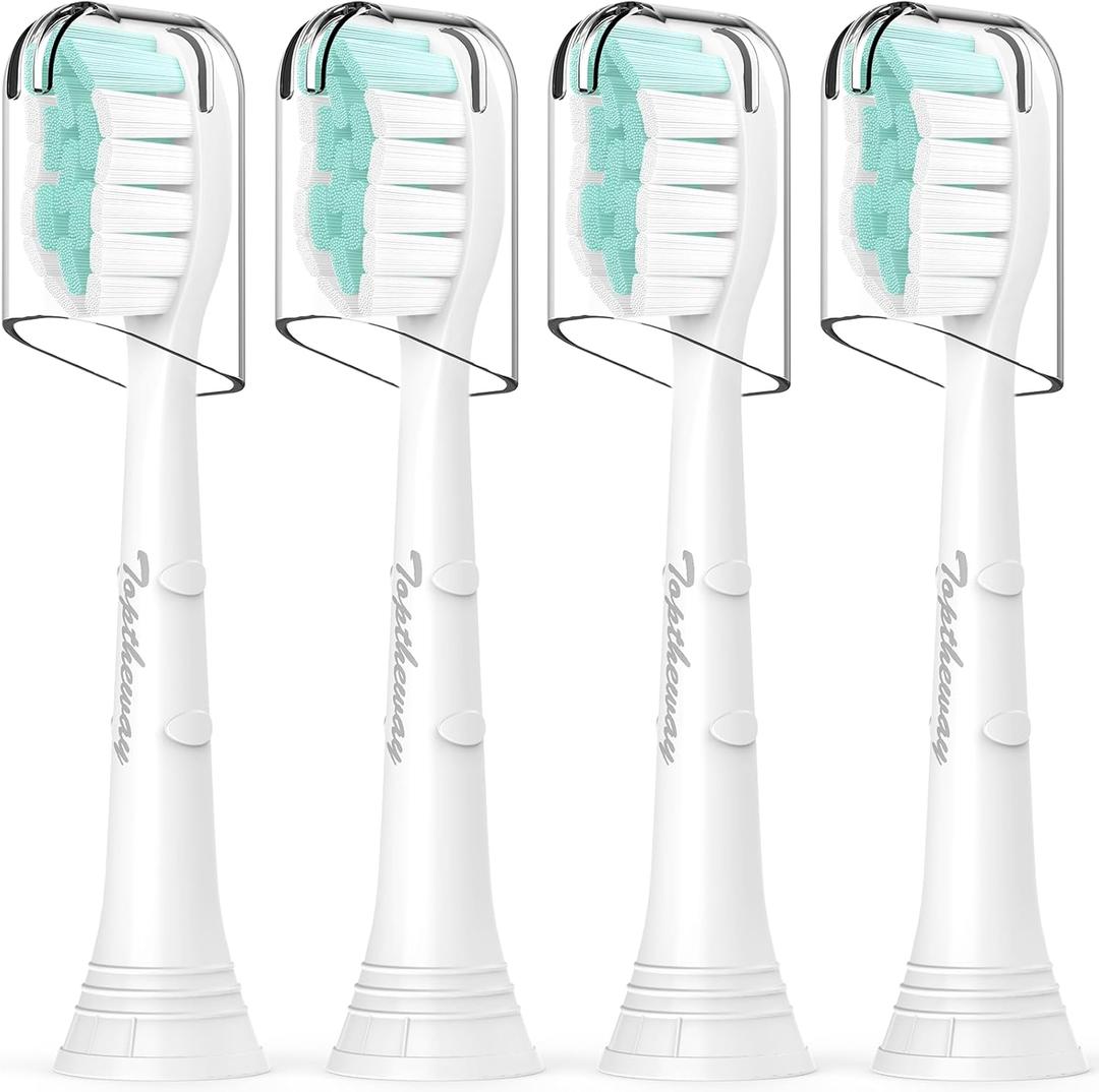 Toptheway Toothbrush Replacement Heads for Philips Sonicare 4100 5100 C2 G2 C1 W - Medium Soft, 4 Pack