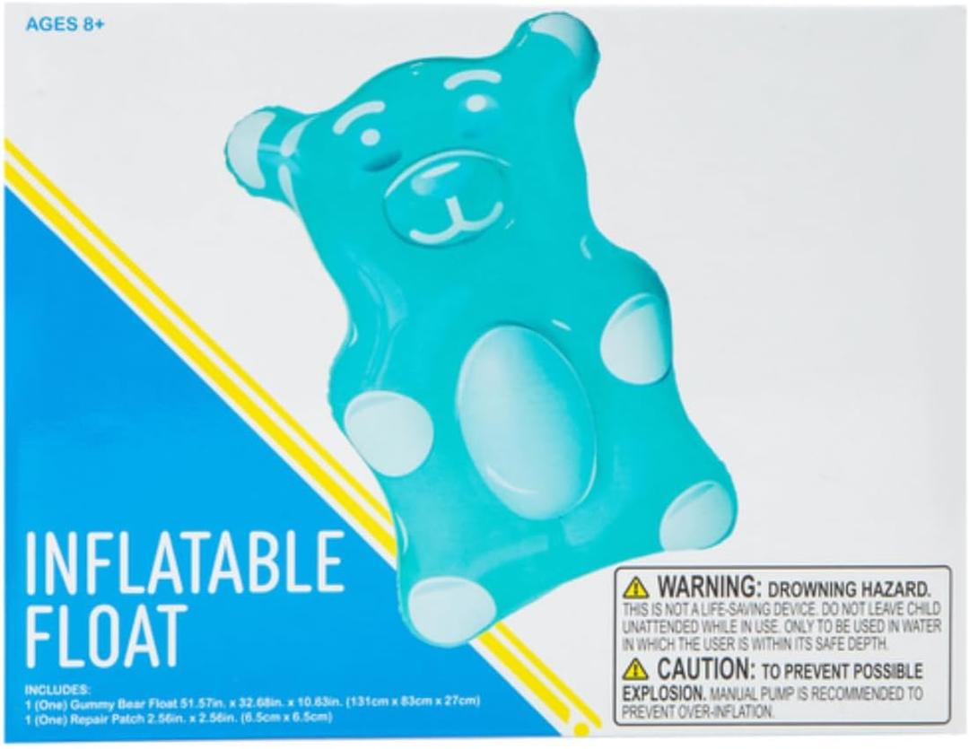 1616 Holdings Inflatable Blue Gummy Bear Pool Float 51.57 inches x 32.68 inches, Large