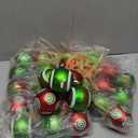 Lanpn 30 Pcs Outdoor Christmas Ornaments, 2.4" Mini Xmas Tree Elf Swirl Ball Decoration, Red Green Christmas Ornament Set, Glittering String Ball Plastic Hanging Decor for Lawn Yard Holiday Party