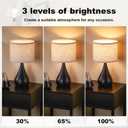 18.1'' Small Modern Touch Lamps for Nightstand Set of 2 with 3 Way Dimmable, Table Lamps for Living Room, Office, Bedside Lamps with Heavy Iron Base, Touch Switch, Bulb Included, Black