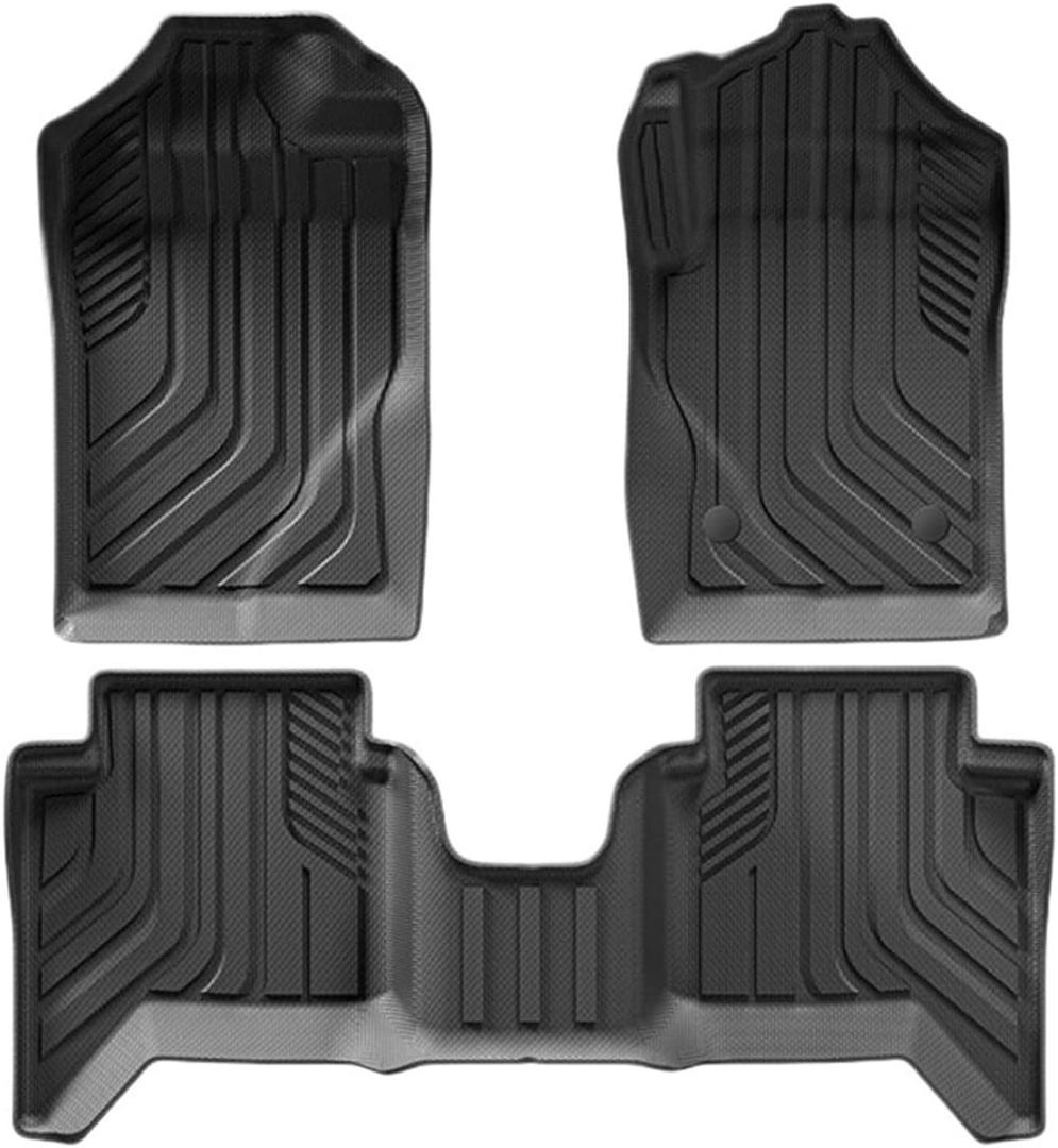 Compatible with Ranger 2024-2019 Floor Mats All Weather Protection TPE Waterproof Non-Slip Car Floor Liners 1st & 2nd Row Set RHD LHD(RHD Floor mats)