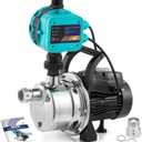 Hanchen 2-IN-1 Water Pressure Booster Pump with Controller, Automatic Shallow Well Jet Pump for Home Garden, 607 GPH Self-Priming Boosting Pump 110V