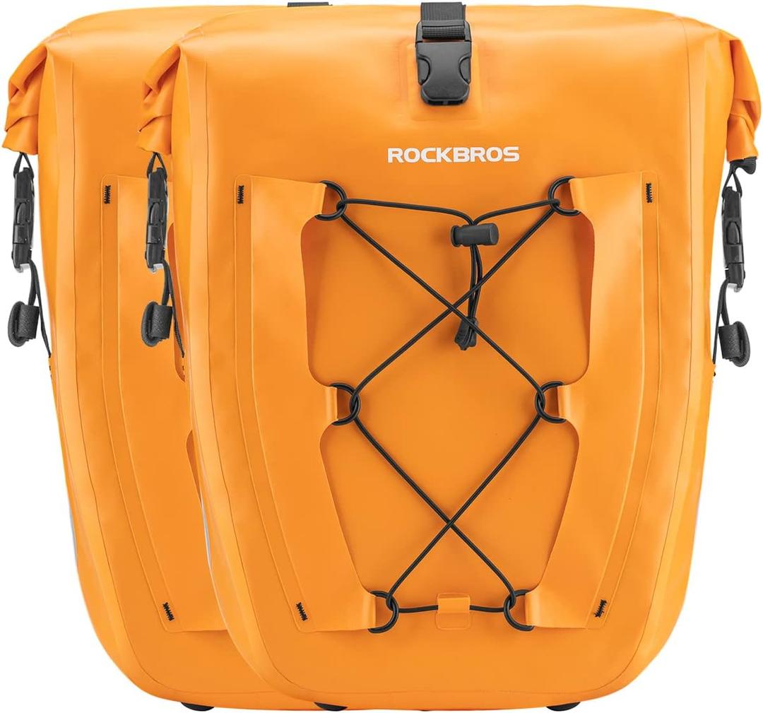 ROCKBROS Bike Panniers Waterproof Bike Rear Rack Bag Max 30L Large Capacity Bike Rear Panniers for Cycling Traveling Commuting 2 Pack