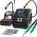 FNIRSI DWS-200 200W Precision Digital Soldering Station Kit, with 3 F210 & 6 F245 Soldering Iron Tips and 2 Helping Hands, Temp Value & Curve Mode, 3 Temperature Storage, Full-Color Display