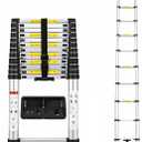 16.5 FT Telescoping Ladder Aluminum Lightweight Extension Ladder Heavy Duty 300lbs Max Capacity, Multi-Purpose Collapsible Retractable Ladder for Home, RV, Attic or Outdoor Work