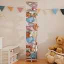 Stuffed Animal Storage Tube,Stuff Animal Organizer,Stuffed Animal Zoo Storage,Transparent Bucket with Zipper for Kids Toy Organizer,59" X 10" (Pink)