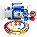VIVOHOME 1/ 4 HP 3.5CFM 1 Stage AC Vacuum Pump and R134a Manifold Gauge Set