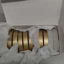 UNIQOOO 10 Pack 3.3" Arch Gold Wood Stand with 1/8" Slot, for Wedding Acrylic Table Number Sign, Wedding Display Stand, Card Holder, Great for Bar Menu, Retail Sign, Party and Events