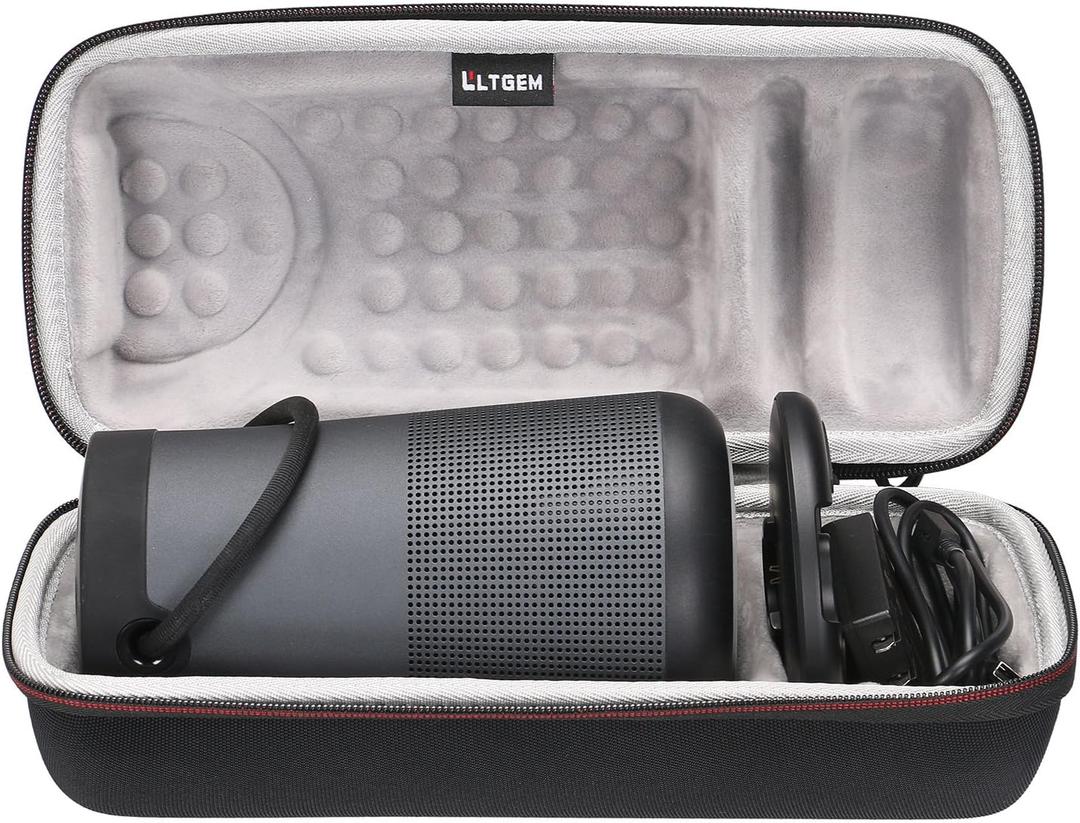 LTGEM Travel Protective Case for Bose SoundLink Revolve+ or Revolve+ (Series II) Portable & Long-Lasting Bluetooth 360 Speaker (Fits Charging Cradle, AC Adaptor and USB Cable) (Gray)