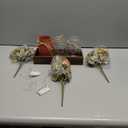 3 Pcs Mason Jar Centerpiece Table Decorations for Dining Table Decor Farmhouse Coffee Table Decor with Wood Tray and Led Light Table Centerpieces for Dining room Kitchen Living Bathroom,Orange