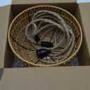 Rattan Hanging Lamp, Boho Pendant Lights, Plug in Cord Hanging Rattan Light, Plug Into Wall Outlet Pendant Light Fixture On/ Off Switch for Living, Dinner Room, Bedroom, Kitchen, for E26, without Bulb