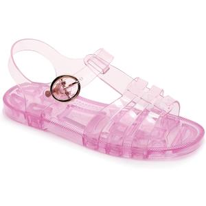 Toddler Sandals Jelly Shoes Girls Unisex Boy Flat Retro Slides Clear Kids Water Slippers Slingback Summer Beach Size 8 Adjustable Buckle Glitter Dress Soft (Pink)
