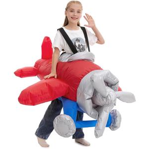 HSCTEK Child Inflatable Airplane Costume (7-10 Yrs, Red)