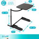 Stander Wonder Tray, Adjustable Swivel Table, Extra-Large Computer Stand, Couch Desk & Gaming Bench, TV-Trays for Eating on Couches, Chairs, Recliners with Laptop Wedges and Cup Holder, XL, Black