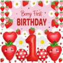 134Pcs Berry First Birthday Decor Strawberry Baby Shower Decorations Berry 1st Birthday Decorations for Girl Sweet One Party Decor Strawberry Backdrop Ballons Banners Stickers Party Supplies