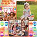 Thenshop 12 Pcs Easter Plush Eggs, Colorful Happy Easter Print Stuffed Eggs, Soft Basket Stuffers Goodie Bags and Party Favors for Hunting Party Favors Gift for Kids
