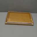 2 Pack Bamboo Serving Tray with Handles, Portable Bed Tray for Breakfast Dinner, Eating Trays for Living Room,Restaurants