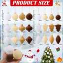 Syhood 40 Pcs Velvet Christmas Ornaments Set 3.15'' Flocked Christmas Tree Ball Ornaments Bulk Shatterproof Plastic Assorted Xmas Tree Decorations Cream Velvet Ball for Holiday Decor(Beige)