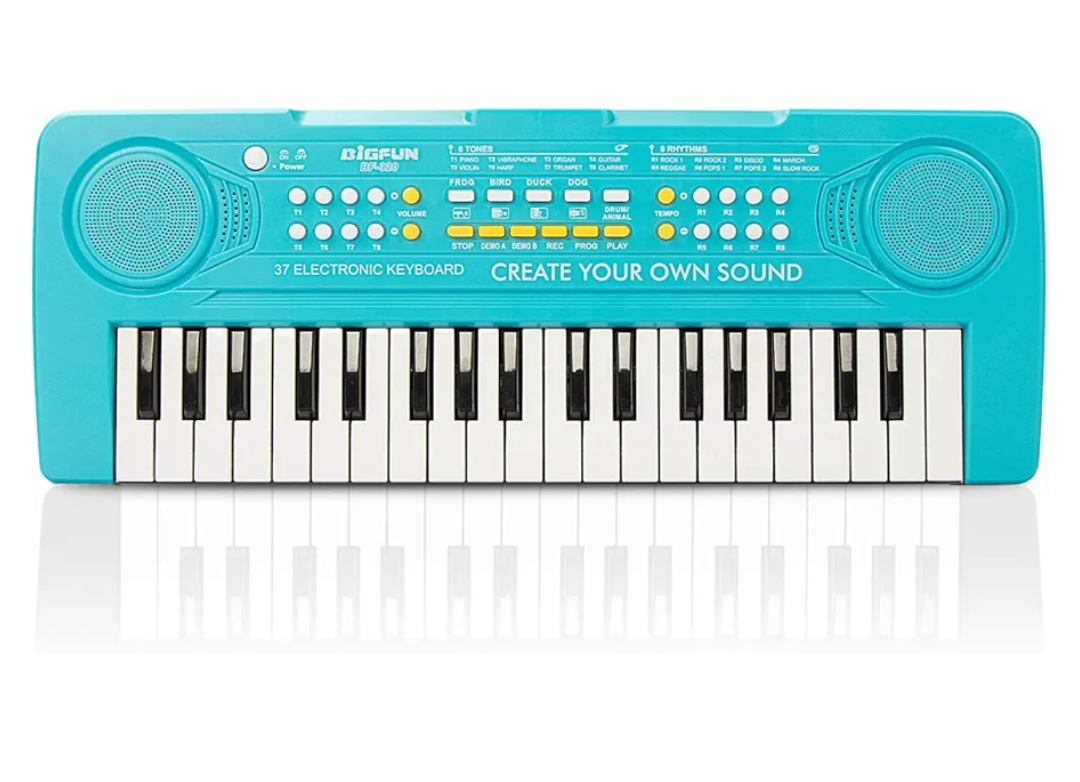 Keyboard Piano for Kids, BIGFUN 37 Keys Toddler Piano Multifunction Music Educational Instrument Toy, Electronic Kids Keyboard for 3-7 Year Old Girls and Boys (Blue)