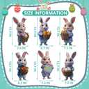 Bunny Decorations Yard Signs with Stakes 6 pcs Cute Rabbit Garden Lawn Decor Outdoor Welcome Sign for Happy Easter Themed Festival Party Supplies (Brown Easter)