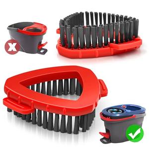 DALIPER 4 Pack Spin Mop Brush for O-Cedar RinseClean 2 Tank System, Mop Attachments Scrub Replacement Heads, Microfiber Triangle Hard Bristle Cleaning Brush Floor Scrubber for Bathroom Kitchen Wall, Red  DALIPER 4 Pack Spin Mop Brush for O-Cedar RinseClean 2 Tank System, Mop Attachments Scrub Replacement Heads, Microfiber Triangle Hard Bristle Cleaning Brush Floor Scrubber for Bathroom Kitchen Wall, Red