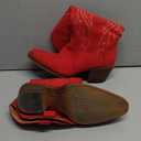 IUV Suede Cowboy Boots for Women Western Mid Calf Cowgirl Boots with Embroidered, Retro Snip Toe Fashion Boot With Chunky Block Heel Summer Fall Country Music Festival Cowboy Chic,Size 7