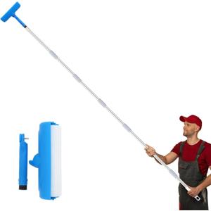Ceiling Paint Roller No Drip Kit 111-Inch Extension Pole Included, 10 Inch Roller with Shield & Adjustable Head | No Drip, Splatter-Free Brush for Ceiling & Wall Painting