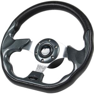 12.5" D-Shaped Boat Steering Wheel with 3/4 Tapered Shaft, Carbon Fiber Axle Marine Steering Wheel for Seastar and Verad, etc. for Marine Boats, Vessels, Yacht, Pontoon Boat