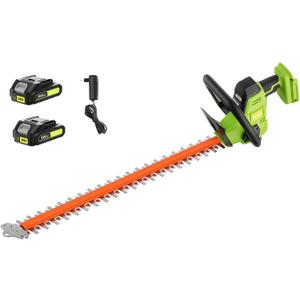 SUNCHERS 20V Cordless Hedge Trimmer Garden Tools with 2 Batteries and Charger, 550mm Blade Length, Electric Hedge Shear Bush Trimming, Grass Shrub Pruner Cutter Mover for Yard, Lawn
